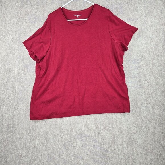 Croft & Barrow Womens Red T-Shirt 3X 100% Cotton Short Sleeve Relaxed Fit Casual - Picture 1 of 7